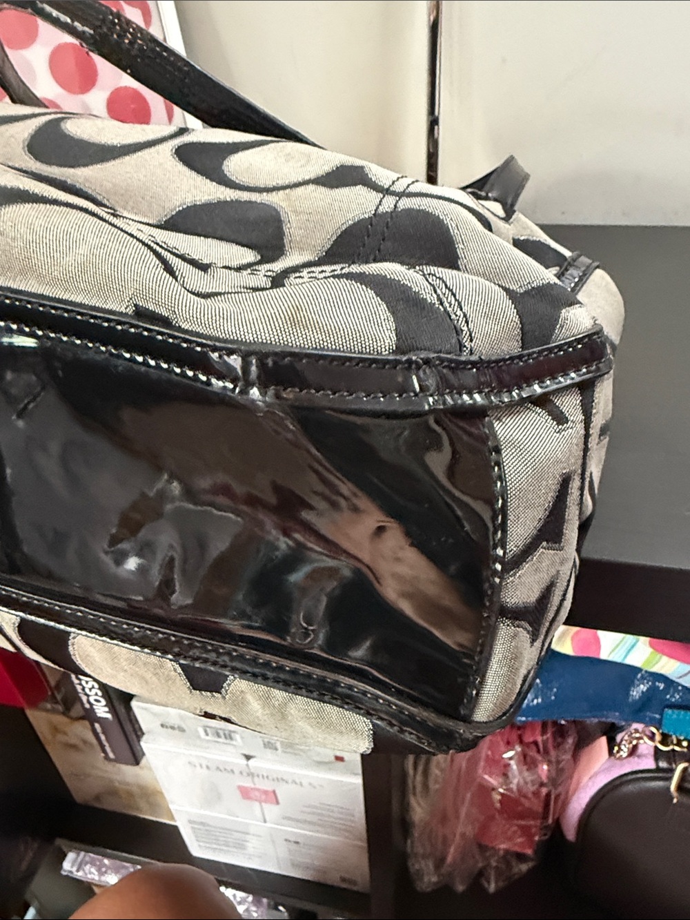Coach Poppy Signature Metallic Hallie Tote - Picture 8 of 17
